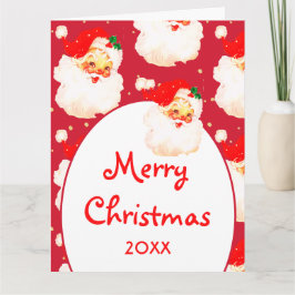 Tarjeta Navidades Jolly Santa Claus Foto Festejando Feliz