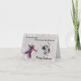 Tarjeta navidades Keeshond 2022 en blanco en su interior
