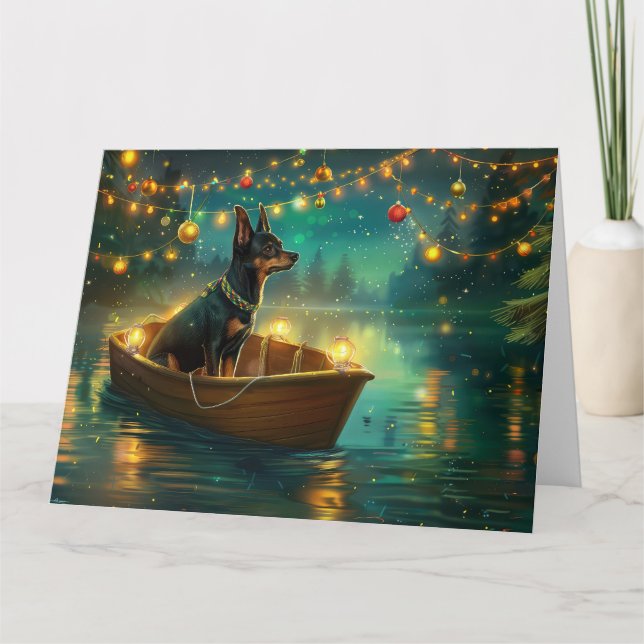 Tarjeta Navidades Kelpie australianos disfrutan del viaje  (Anverso)