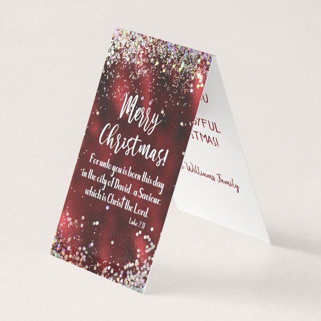 Tarjeta Navidades KJV Escritura Navidades cristianos alegr (Anverso)