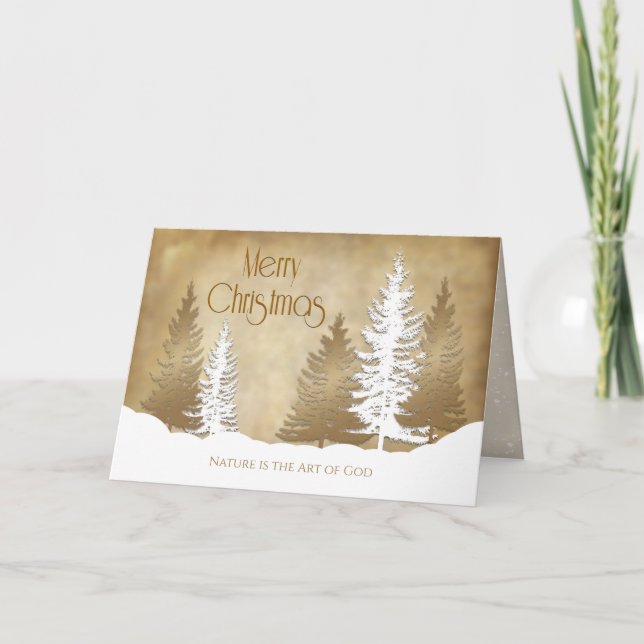 Tarjeta Navidades, la naturaleza es el arte de Dios, los p (Anverso)