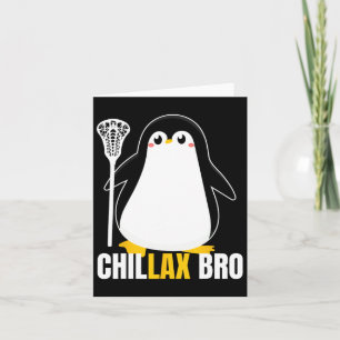Tarjeta Navidades Lacrosse Penguin Funny Lax Team Lacrosse