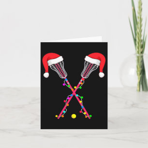 Tarjeta Navidades Lacrosse Santa Hat iluminan divertidos d