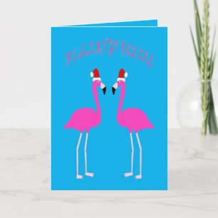 Tarjeta Navidades Lesbianas Flamingos Flamingo Belles Pers