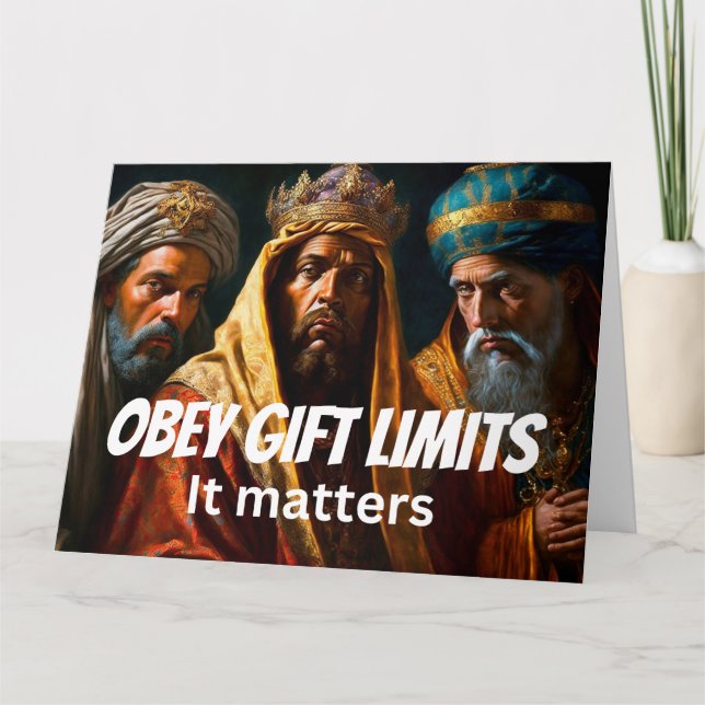 Tarjeta Navidades LÍMITES DE REGALO DE Novedad divertida (Anverso)