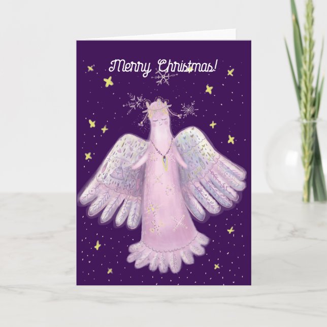 Tarjeta Navidades lindo Angel Card (Anverso)