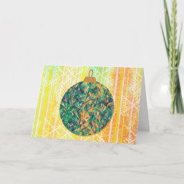 Tarjeta Navidades Luminosos y Retro Ornamento de vacacione