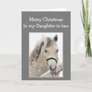 Tarjeta Navidades mágicos a su cuñada le desea caballo