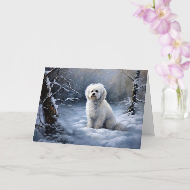 Tarjeta Navidades malteses que dejen que nieve (Orquídea)