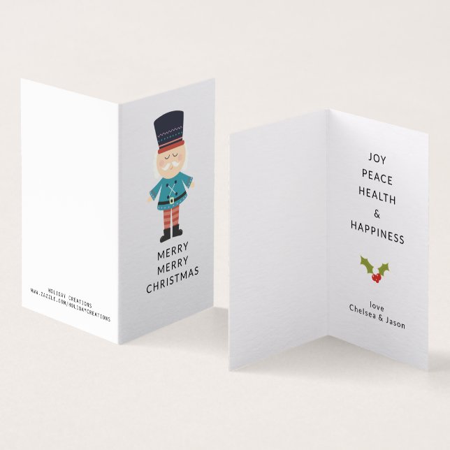 Tarjeta Navidades más cortos, diseño limpio y mínimo (Interior y exterior)