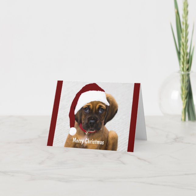 Tarjeta Navidades mascota personalizado de fotografía pers (Anverso)