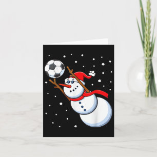 Tarjeta Navidades masculinos de snowman Soccer Goalie Sant