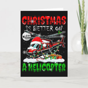 Tarjeta Navidades Mejor En Un Helicóptero Santa Conductor 