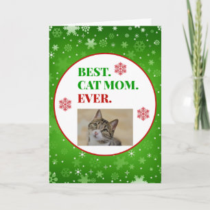 Tarjeta Navidades mejor foto de mamá gata