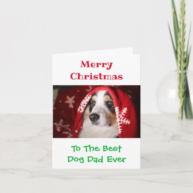 Tarjeta Navidades mejor perro papá Mascota foto (Anverso)