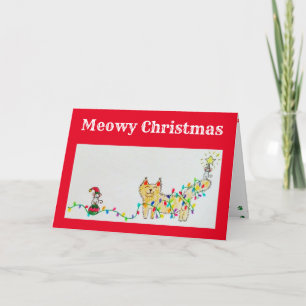 Tarjeta Navidades Meowy