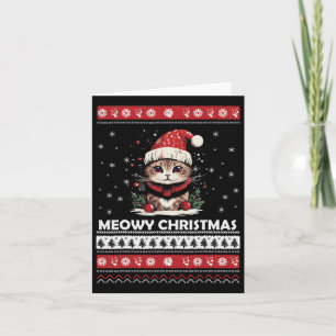 Tarjeta Navidades Meowy Cutan Gatos Y Café Feliz Navidad