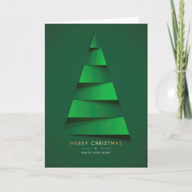 Tarjeta Navidades - Merry X-Mas Tree Grn (Anverso)