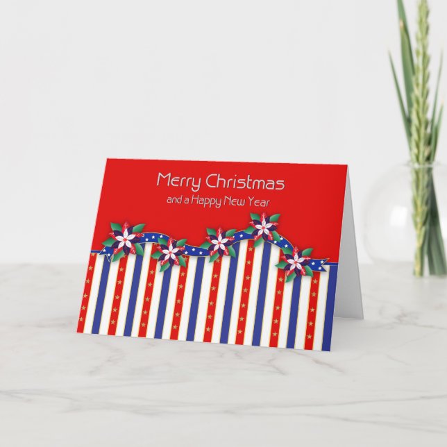 Tarjeta NAVIDADES militares patrióticos de Estados Unidos  (Anverso)
