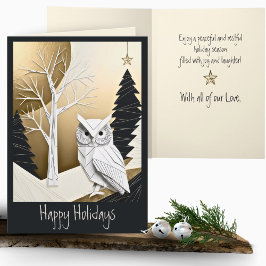Tarjeta Navidades minimalistas de origen Owen Snowy Forest