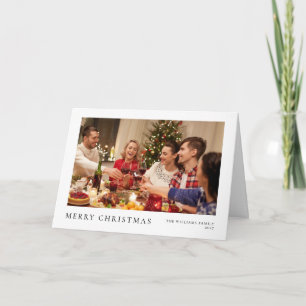 Tarjeta Navidades minimalistas fotografía familiar moderna