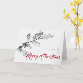 Tarjeta Navidades Minimalistas simples de dibujos en blanc
