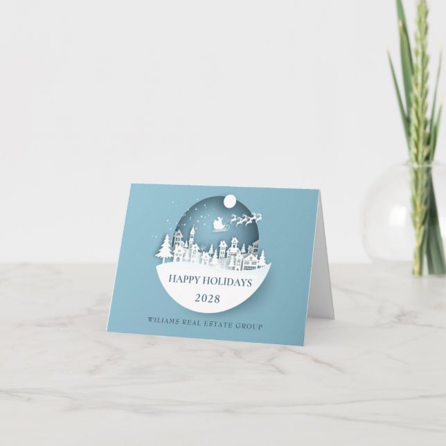 Tarjeta Navidades modernos Composición Saludo Corporativo (Anverso)