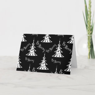 Tarjeta Navidades modernos de árboles de navidad blancos y
