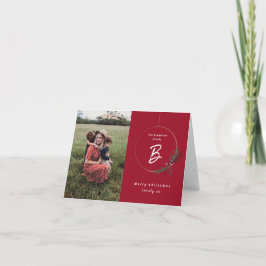 Tarjeta Navidades modernos de fotos de monogramas