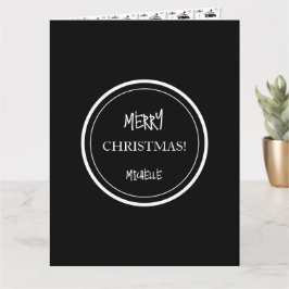 Tarjeta Navidades modernos: negro y blanco personalizado