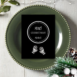 Tarjeta Navidades modernos: negro y blanco personalizado