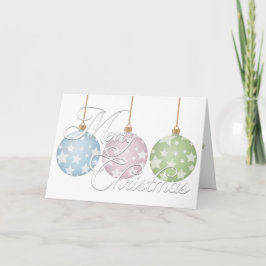 Tarjeta Navidades modernos Pastel Ornamentos sobre Blanco
