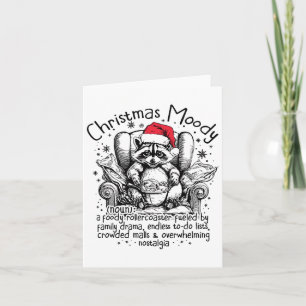 Tarjeta Navidades Moody Funny Raccoon Foody Navidades Racc