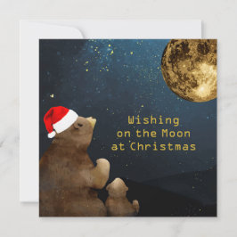 Tarjeta Navidades Moon 3 Fotos Purpurina Bears Flat Card