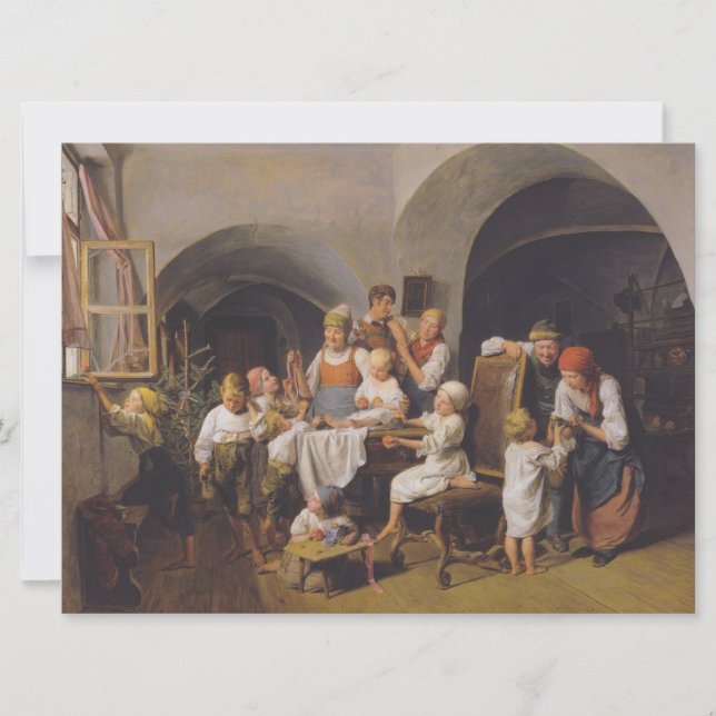 Tarjeta Navidades Morning (por Ferdinand Georg Waldmüller) (Anverso)