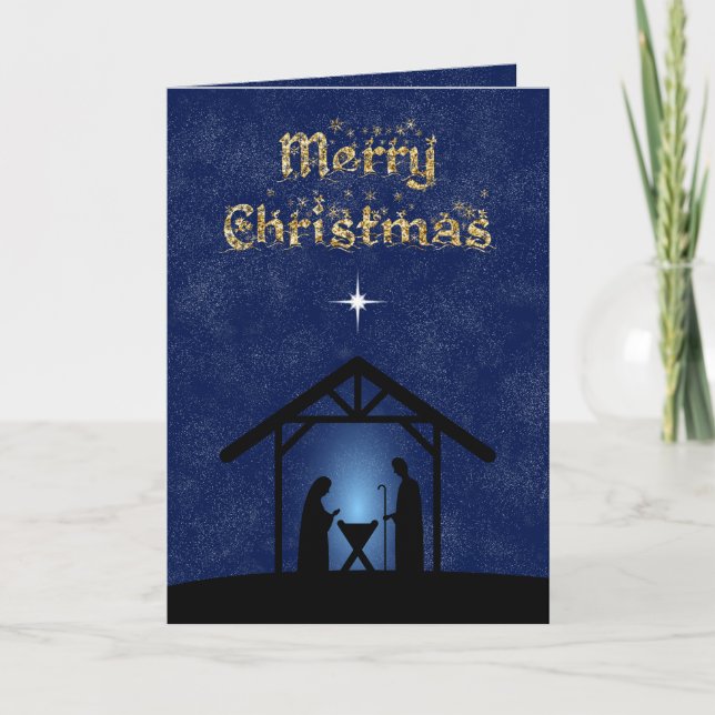 Tarjeta Navidades Natividad Escena religiosa (Anverso)