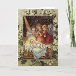 Tarjeta Navidades Natividad Reproducción Vintage