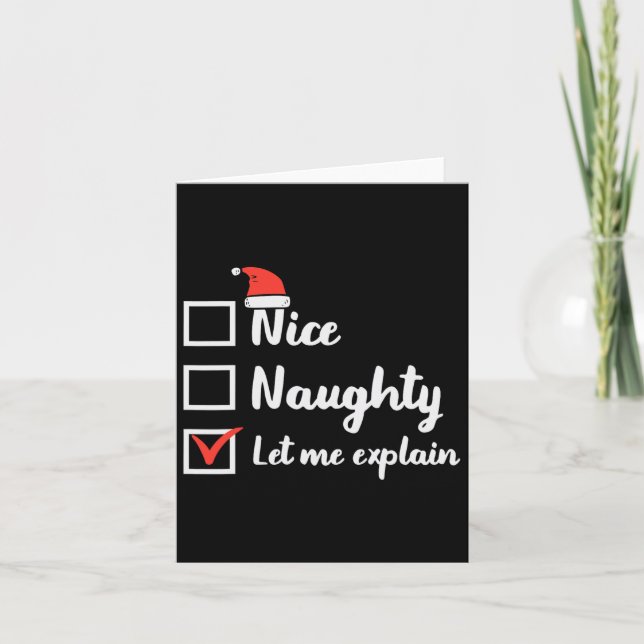 Tarjeta Navidades Naughty Me Permiten Explicar Graciosas N (Anverso)