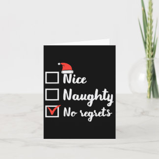 Tarjeta Navidades Naughty No Lamenta Graciosa Lista De Xma