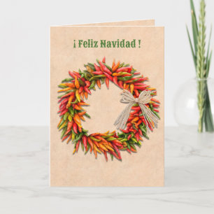 Tarjeta Navidades navideños del suroeste de Chile Wreath F