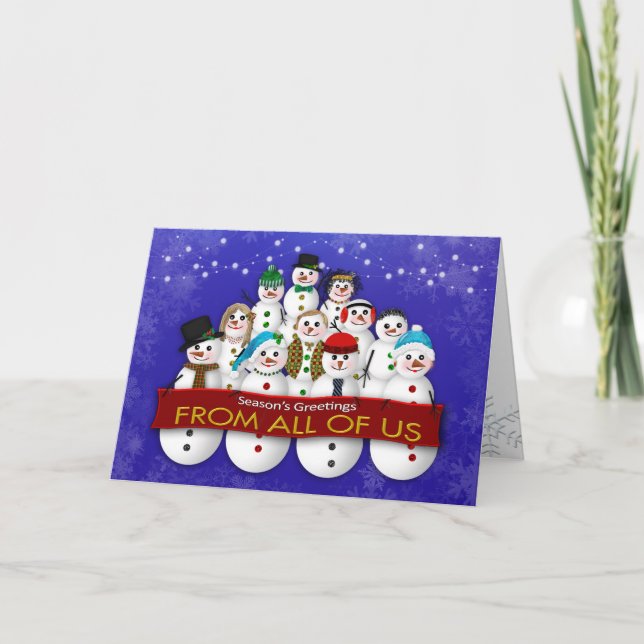 Tarjeta Navidades, negocios, de todos nosotros, grupo Snow (Anverso)