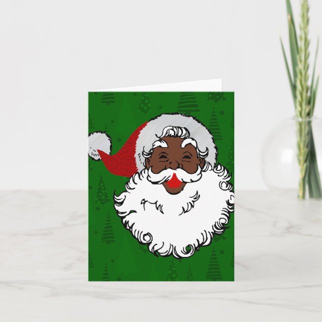 Tarjeta navidades negros de santa claus (Anverso)