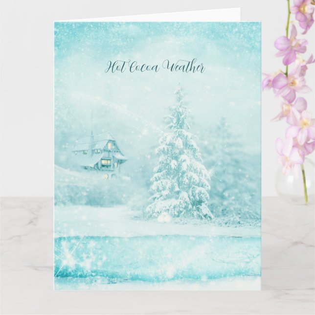 Tarjeta Navidades Nevados En Clima De Cacao Caliente (Orquídea)