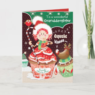 Tarjeta Navidades, Nieta, Cupcake Marcy Pam