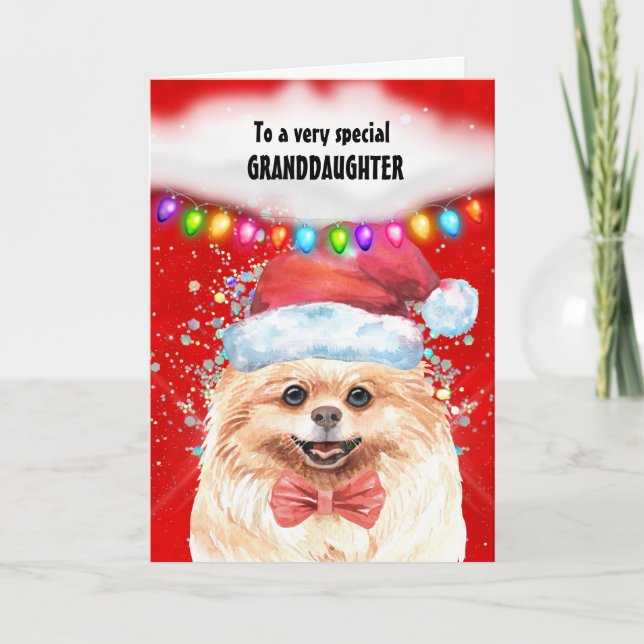 Tarjeta Navidades nietas de Pomerania desean a Santa María (Anverso)