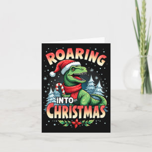 Tarjeta Navidades, niños Chicas, divertidos dinosaurios X