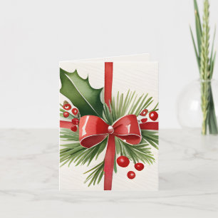 Tarjeta Navidades nostálgicos de color de agua de regalo v