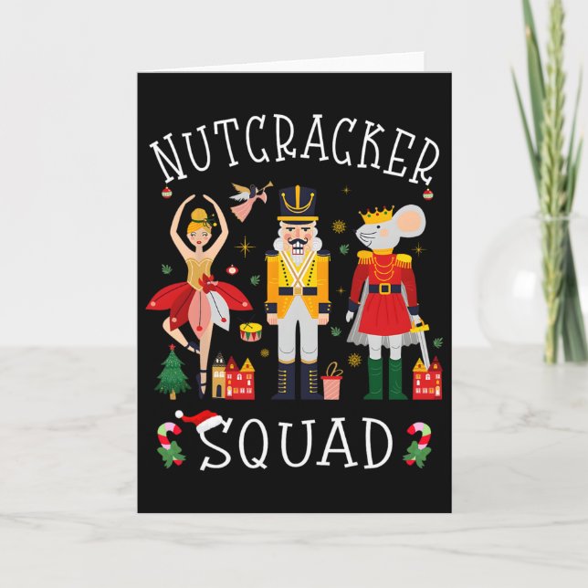 Tarjeta Navidades Nutcracker Squad Byllet Dance Mujeres Ni (Anverso)