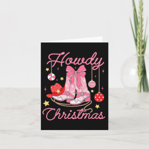 Tarjeta Navidades occidentales boots contra las vacas rosa