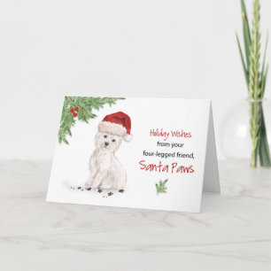 Tarjeta Navidades occidentales de perro en el gracioso San